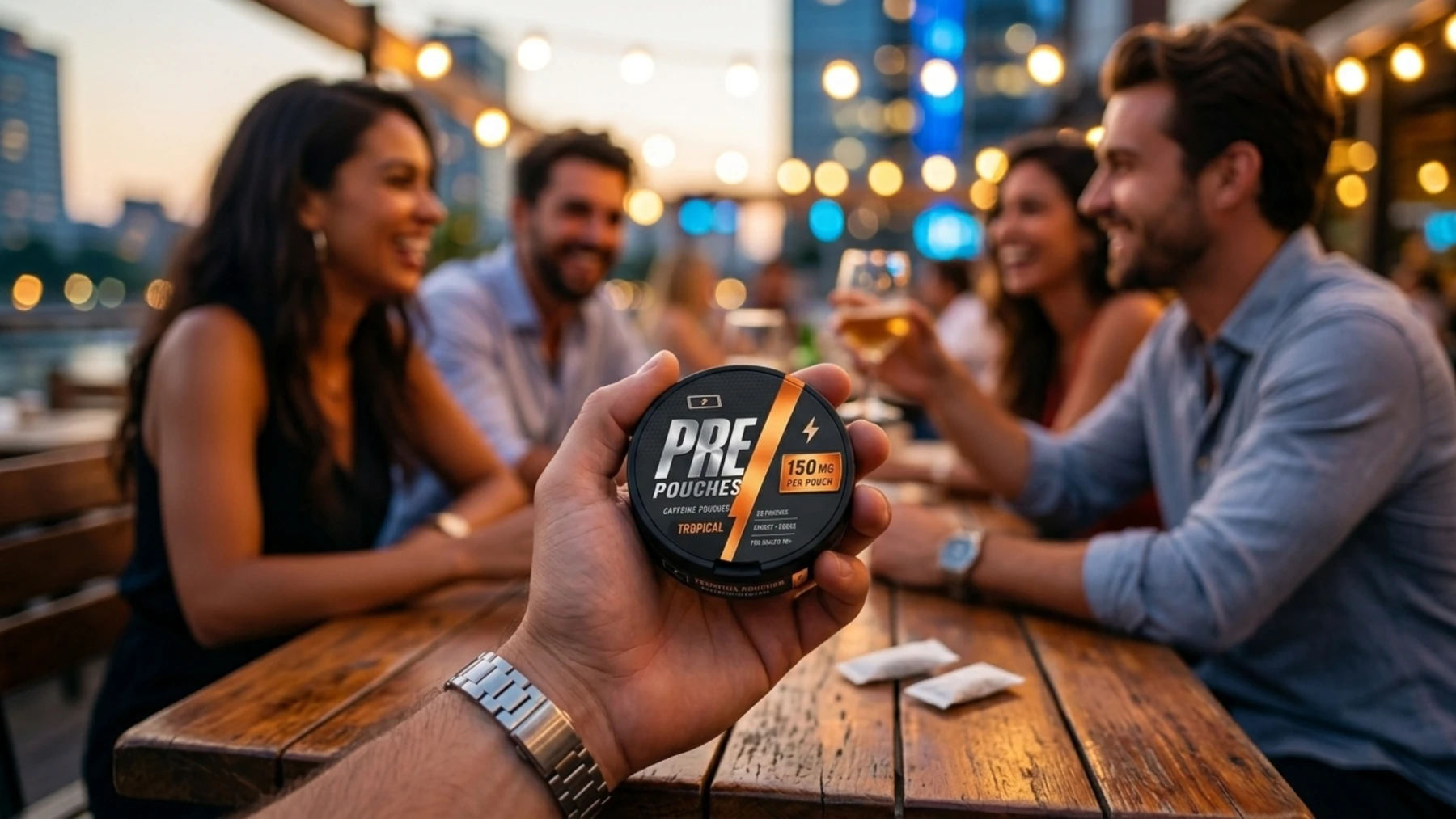 PRE POUCHES before an evening out with friends